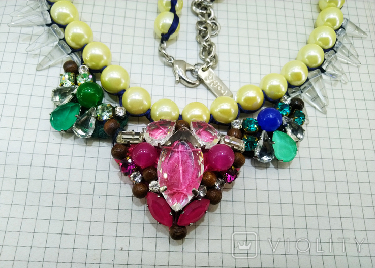 Ожерелье с жемчугом и камнями Swarovski, RADA ITALY. 135 грамм, фото №3