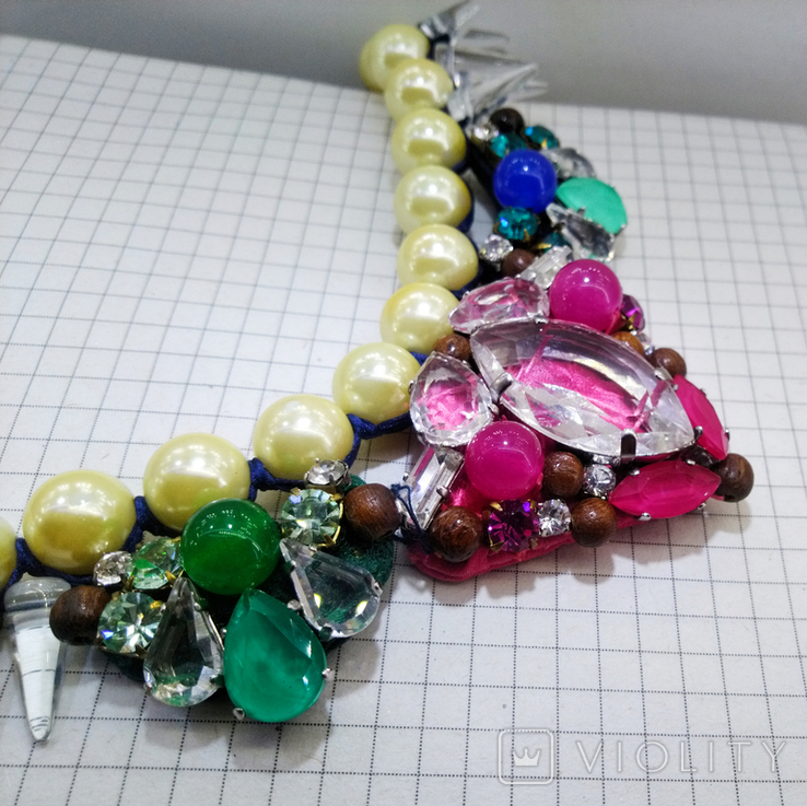 Ожерелье с жемчугом и камнями Swarovski, RADA ITALY. 135 грамм, фото №4