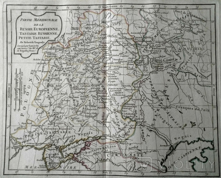 1780 Украина Крым Россия (большая карта 40х29 Верже) СерияАнтик