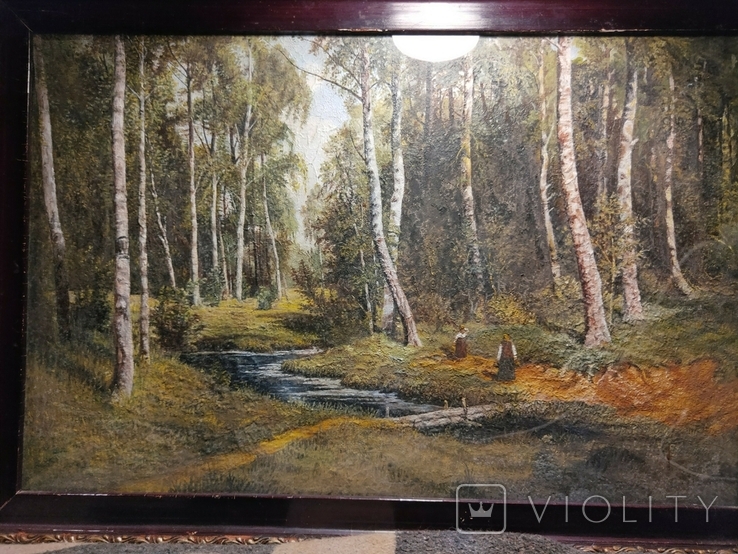 Шишкин копия картины "Ручей в березовом лесу"