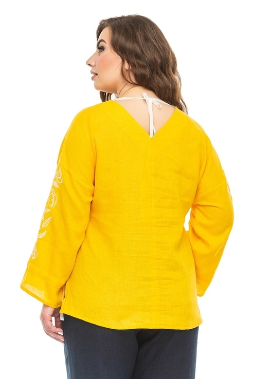Блуза жіноча Елен (льон жовтий), фото №5