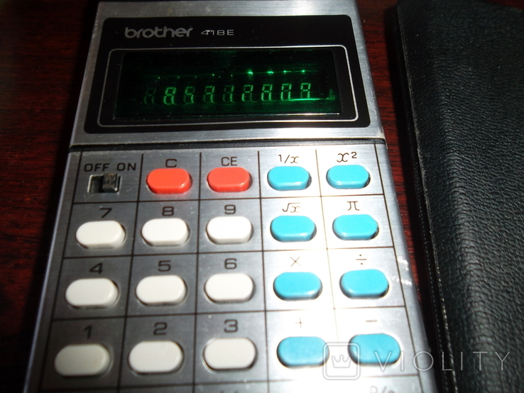 Японский калькулятор Brother 418e в чехле периода 90-х, фото №3