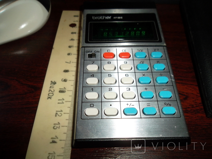 Японский калькулятор Brother 418e в чехле периода 90-х, фото №6