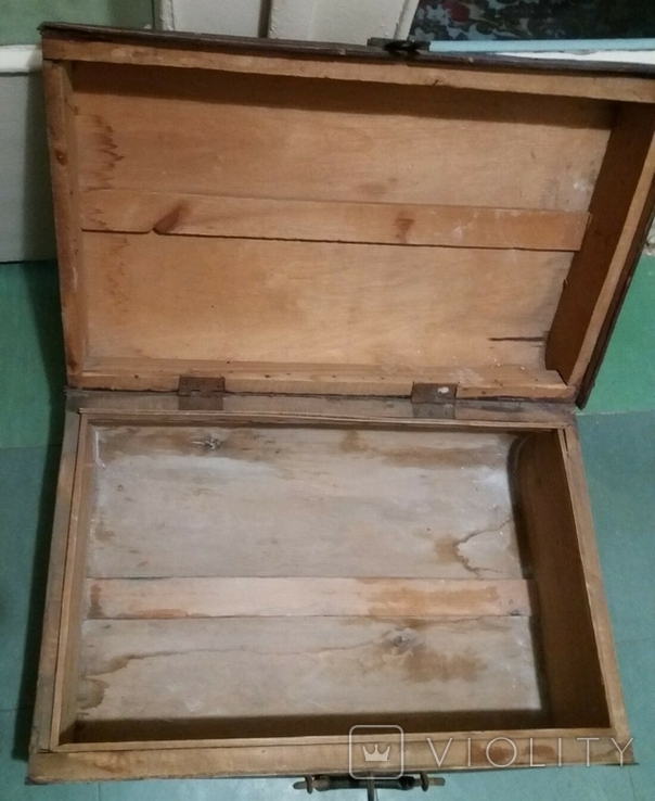 Старый деревянный чемодан начала 1930 г, фото №11