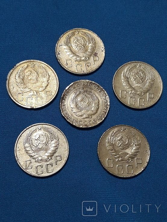 Дореформенные 5 копеек (1935(старый тип), 1936, 1937, 1938, 1939, 1940 годов)