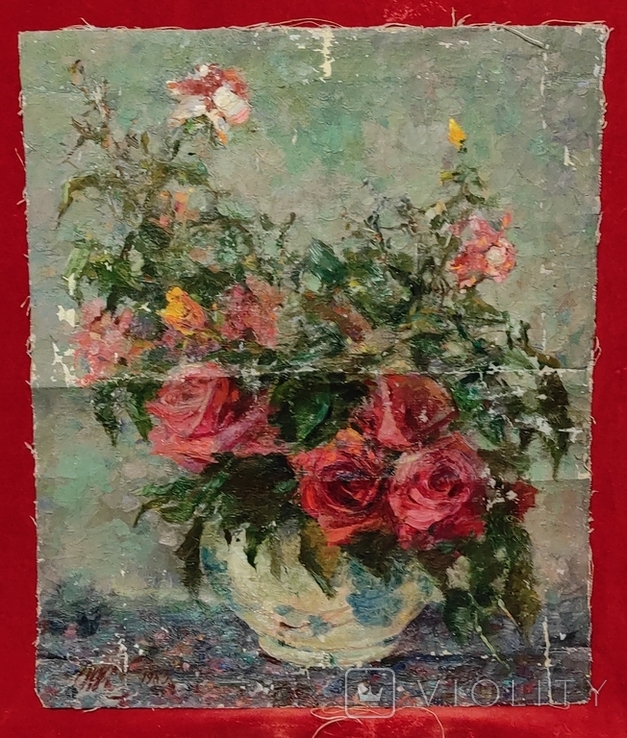 "Букет роз",1983 г.,подпись