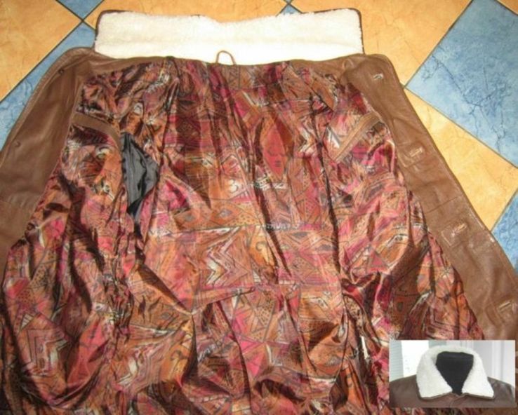 Большая мужская кожаная куртка  Echtes Leder. Германия. 64р. Лот 978, фото №7