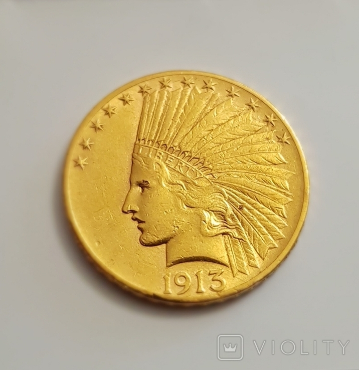 10 дол. США 1913г. золото 16,7 грамм 900