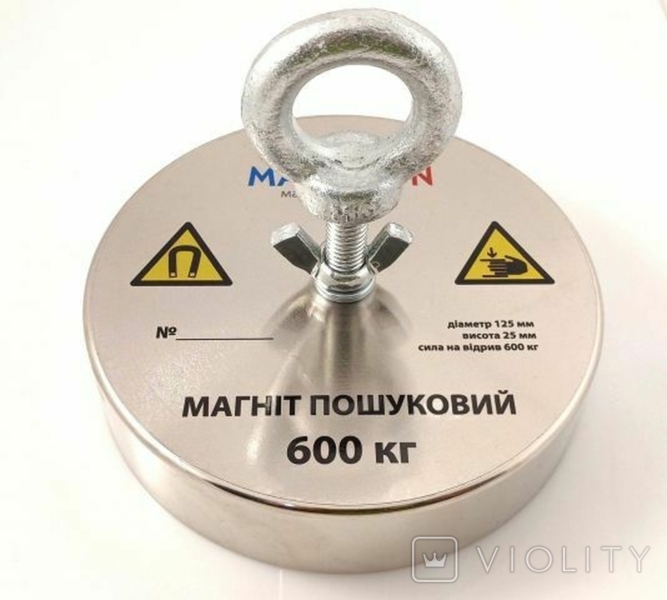 Поисковый магнит односторонний МП600кг, фото №2