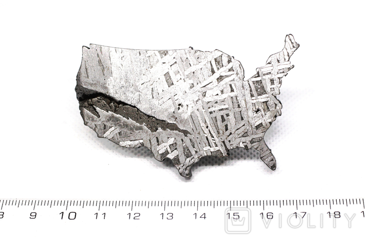 Залізний метеорит Aletai, карта США USA, 108,6 грам, із сертифікатом автентичності, фото №4