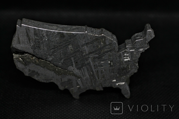 Залізний метеорит Aletai, карта США USA, 108,6 грам, із сертифікатом автентичності, фото №2