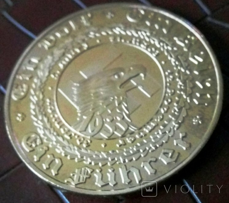 Медаль 1933 року Німеччина.Копія пробної.Позолота 999, фото №2