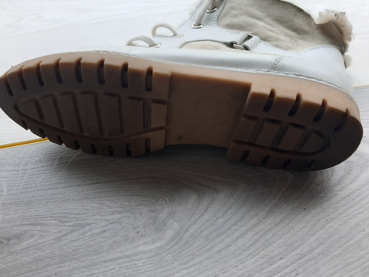 Кожаные белые ботинки с натуральным мехом Sohle Synthetik (Италия), фото №6
