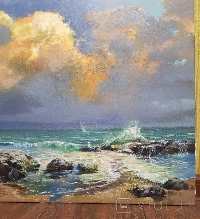 "Камни, море, облака". 50 х 50. Константин Швецов, фото №4