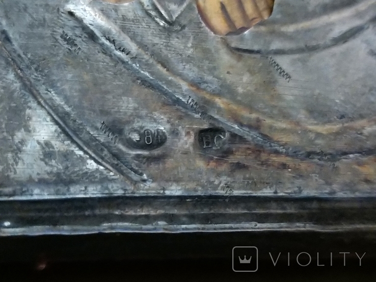 Икона Пресвятая Богородица праворучица , в серебряном окладе, фото №3