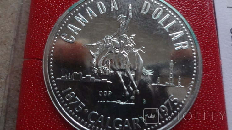 1 доллар 1975  Канада Калгери  Сертификат серебро, фото №4