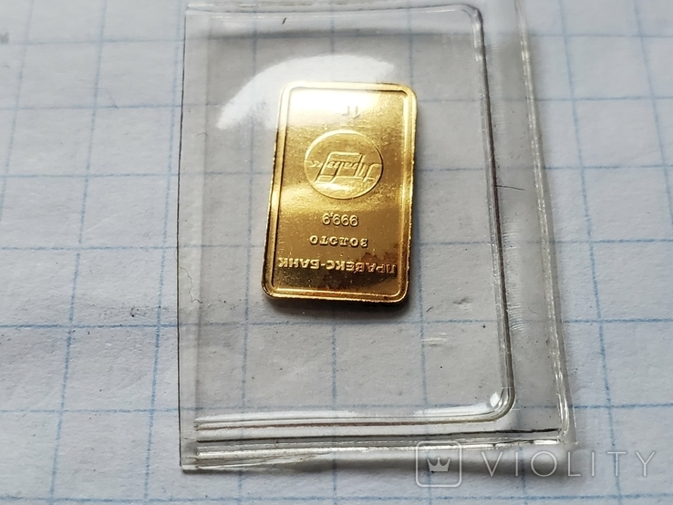 Gold bar 1 gram, 999.9, Pravex-Bank., photo number 6