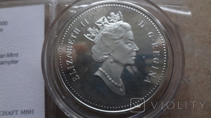 1 доллар 1991  Канада Корабль Франтенак  Сертификат серебро, фото №6