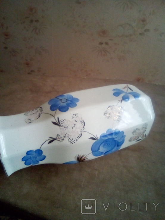 Декларативная фарфоровая ваза "Синие цветы", фото №3