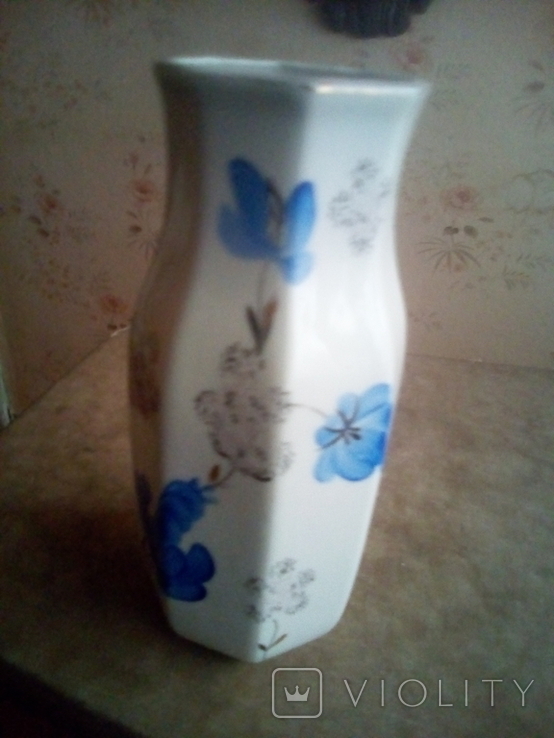 Декларативная фарфоровая ваза "Синие цветы", фото №6