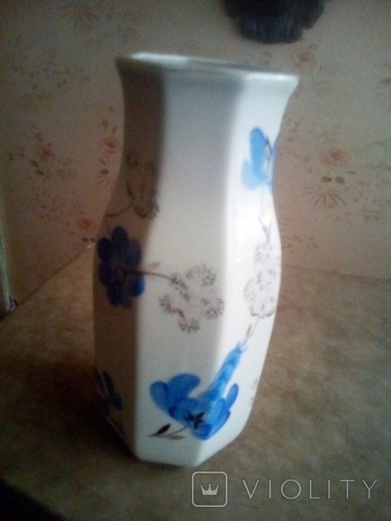 Декларативная фарфоровая ваза "Синие цветы", фото №7