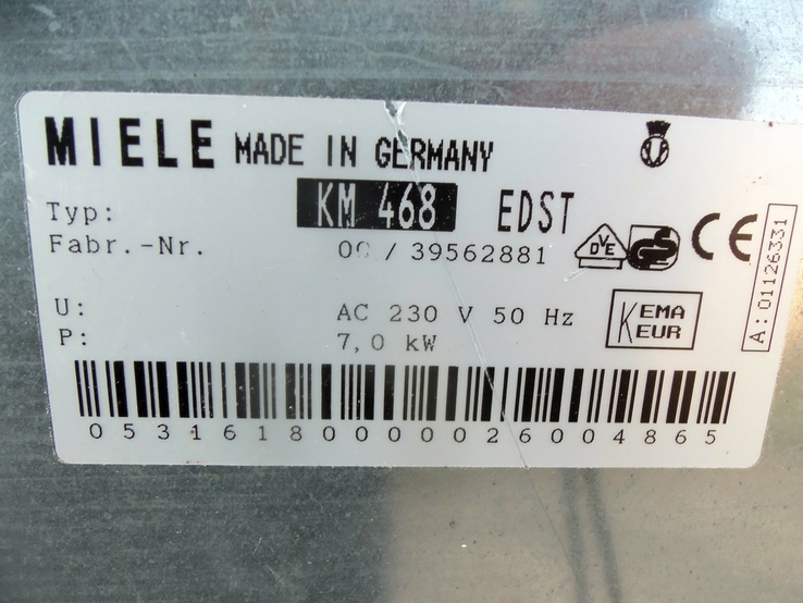 Незалежна електро поверхня MIELE 77*51 см з Німеччини, numer zdjęcia 13