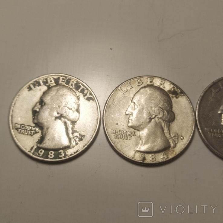 One Dollar 1972 quarter Dollar 1983,84,85,86,98, фото №7