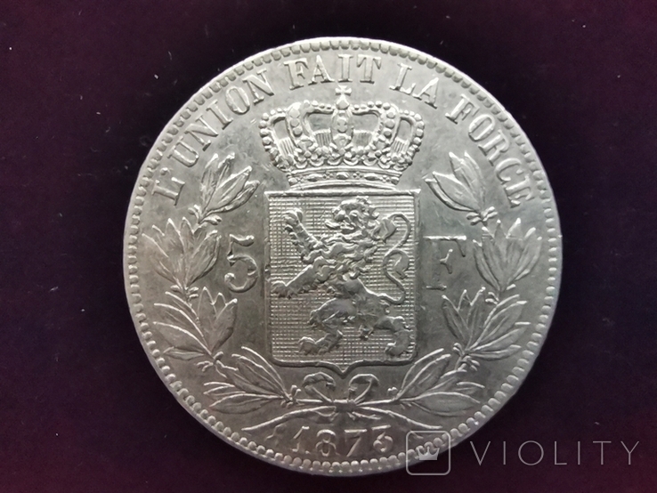 5 франков 1873 Бельгия Луитпольд І І