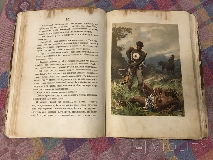Отважная охотница - 1882г Майн Рид  Хромолитографии Детская Книга, фото №6