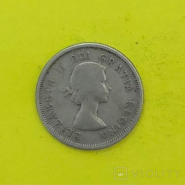 Канада 25 центов, 1958р. Срібло., фото №2