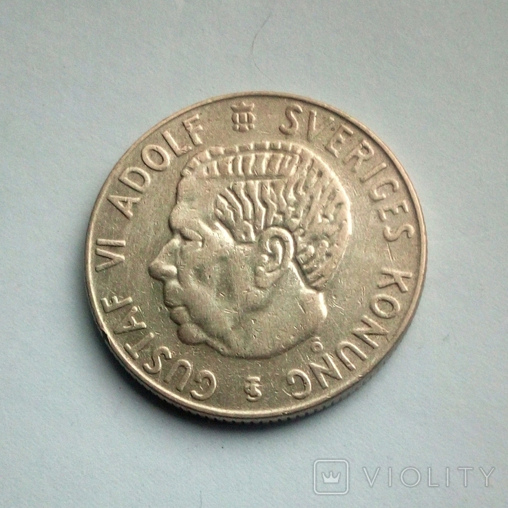 Швеция 1 крона 1956 г. - серебро