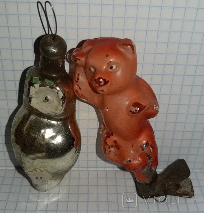 Елочные игрушки сова и медведь ссср, фото №12