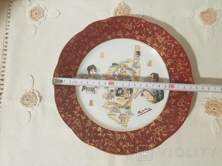 Фарфоровая памятная тарелка Наполеон и Жозефина,Франция., фото №4