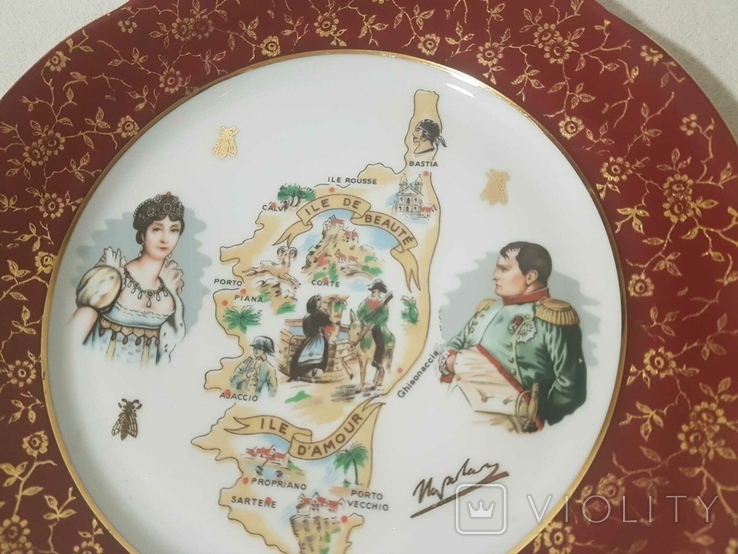 Фарфоровая памятная тарелка Наполеон и Жозефина,Франция., фото №5