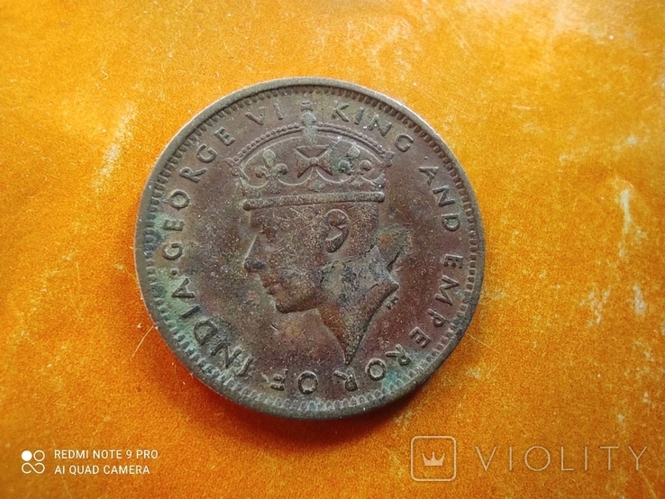 Британский Маврикий 2 цента 1947 Георг VI, фото №3