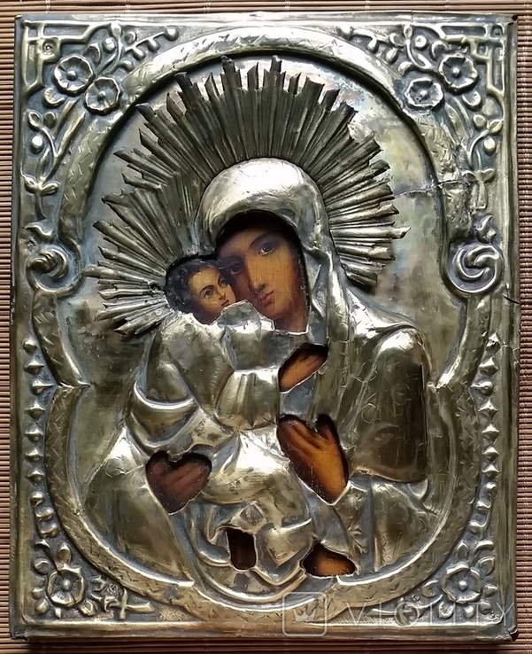 Ікона Володимирська Богородиця, латунь, 22,5х18,0 см, фото №3