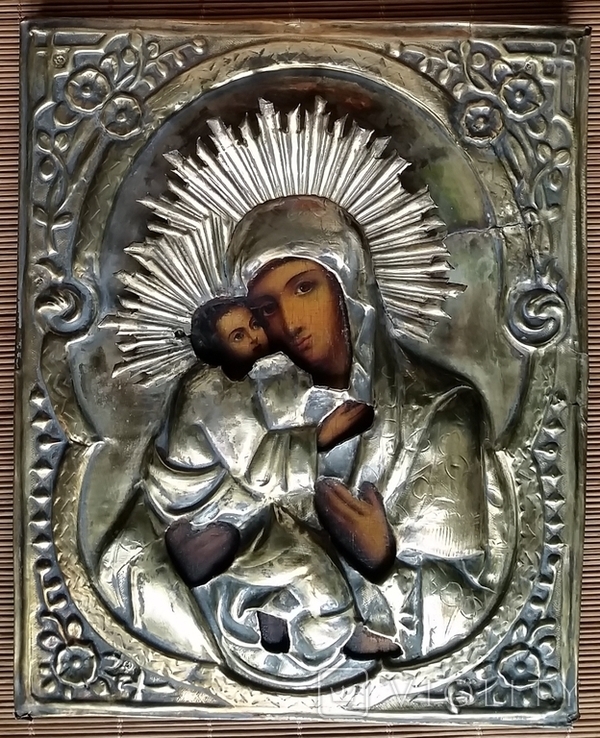 Ікона Володимирська Богородиця, латунь, 22,5х18,0 см, фото №4