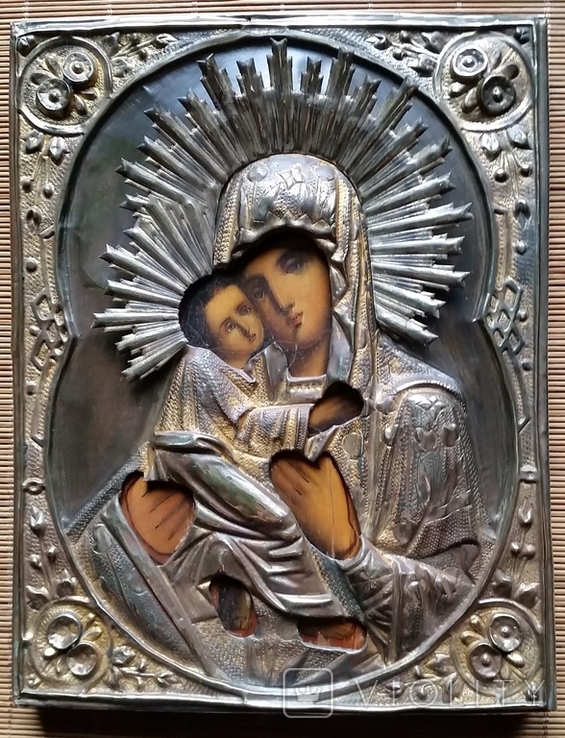 Ікона Володимирська Богородиця, латунь, 22,0х17,2 см, фото №5