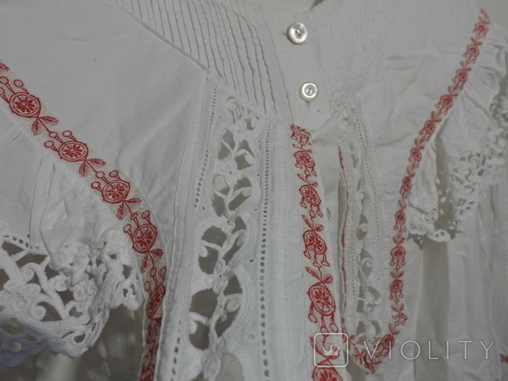 Жіноча сорочка кінця 19 століття Італія з ініціалами, фото №6