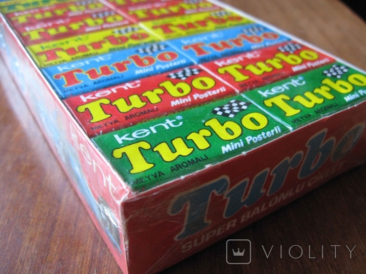 Запечатанный блок жвачек Турбо 1988 года, 2-ая серия (вкладыши с 51 по 120), фото №2