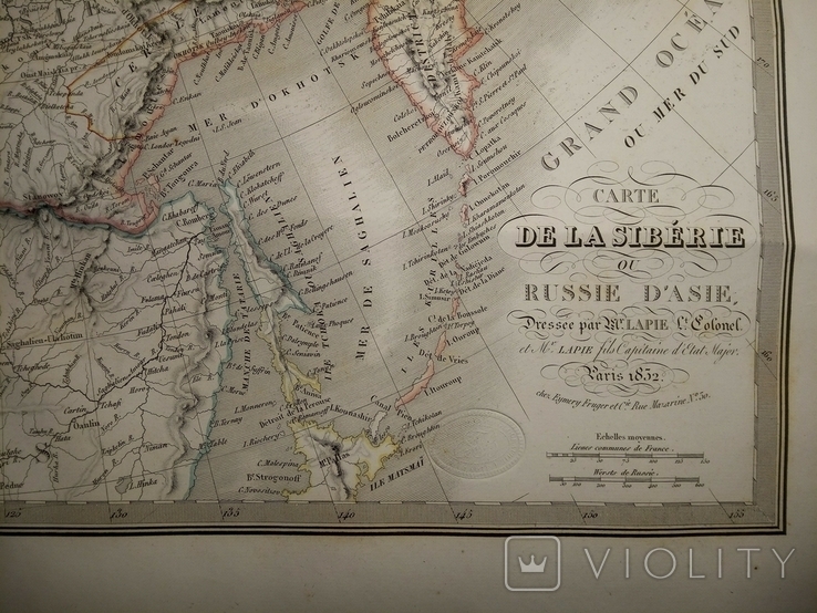 Две Гравированные карты Сибири 1830, фото №2