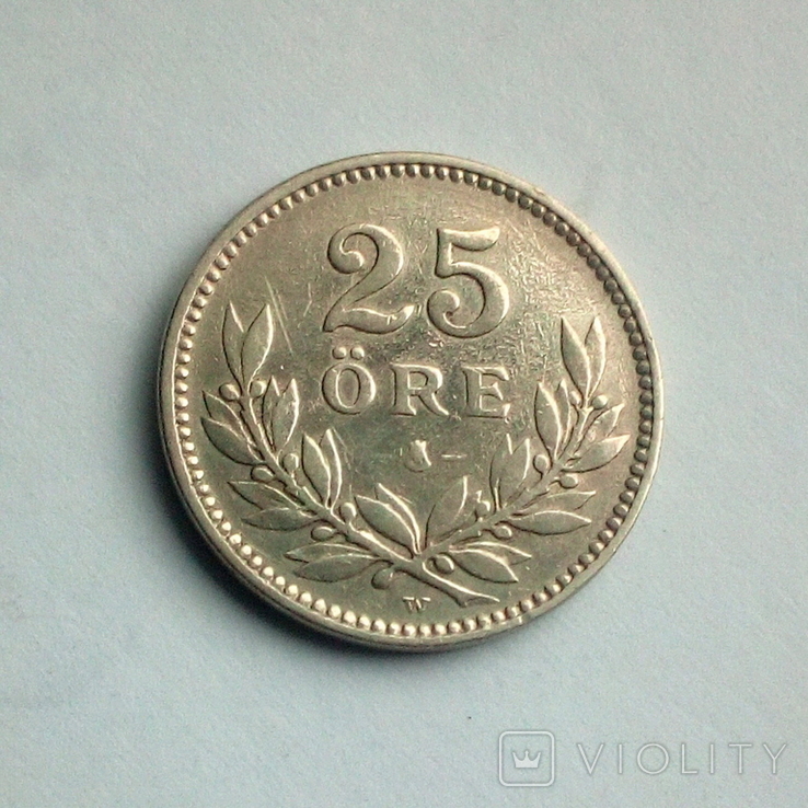 Швеция 25 эре 1918 г. - серебро