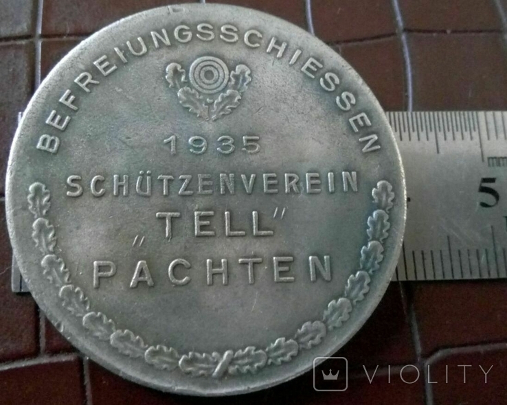 Медаль памятна 1935- Саар Німеччина.-копія , не магнітна, посрібнення 999, фото №2