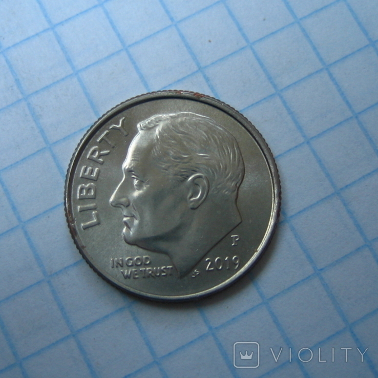 США 10 центов 2019 года.Р, фото №2