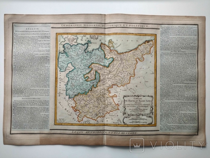 1790 Саксония Деснос (большая карта 52х33 Верже) СерияАнтик