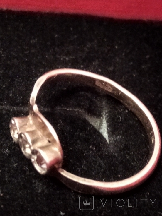 Серебряное кольцо с позолотой, фото №5