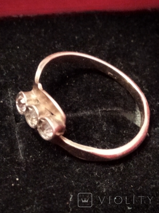 Серебряное кольцо с позолотой, фото №6