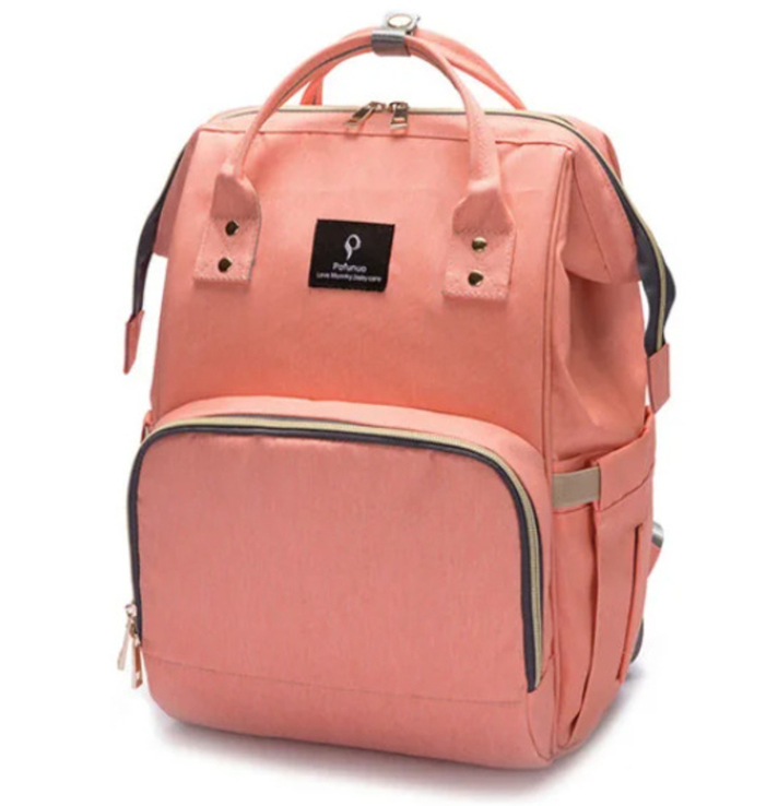 Сумка-рюкзак для мам lequeen Mom Bag вмещающий 25 предметов для ребёнка Цвет ПУДРА, photo number 2