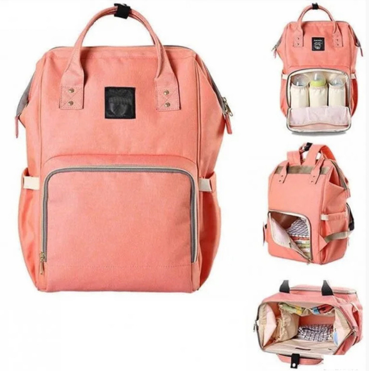 Сумка-рюкзак для мам lequeen Mom Bag вмещающий 25 предметов для ребёнка Цвет ПУДРА, photo number 3