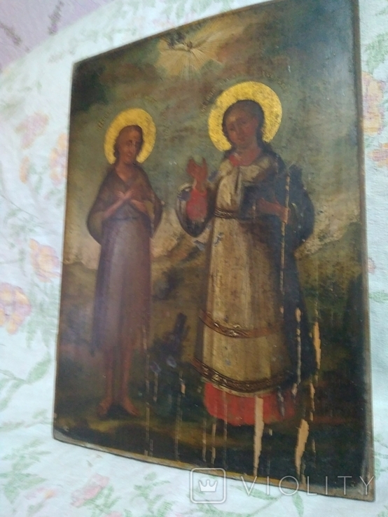 Старая икона. Пресвятая Мария Египетская. Р. 36/27см., фото №11